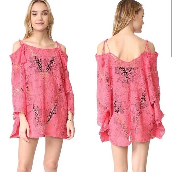 Eberjey Guajira Esmeralda Crochet Cold Shoulder Cover Up - Picture 3 of 7